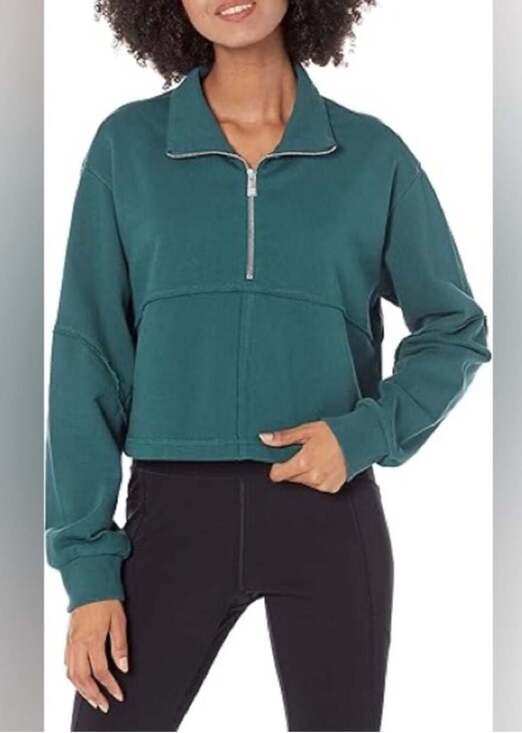 Sweaty Betty Tops - Sweaty Betty Revive Half Zip Lounge Crop Pullover Sweatshirt, Sz XL